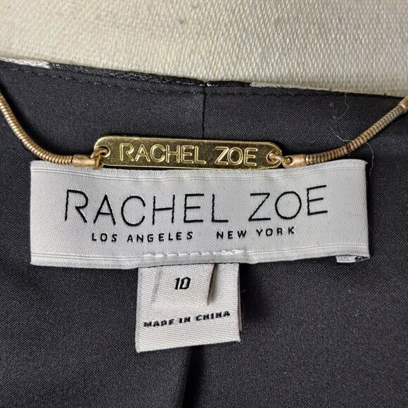 Rachel Zoe Size 10 Cynthia Black and Silver Animal Print Blazer 1 Button - Picture 10 of 13